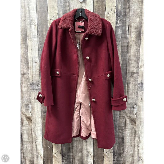 Coat Designer By Kate Spade In Maroon, Size: S