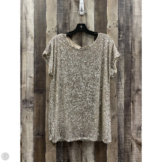 Tunic Short Sleeve By Cable And Gauge In Taupe, Size: Xl