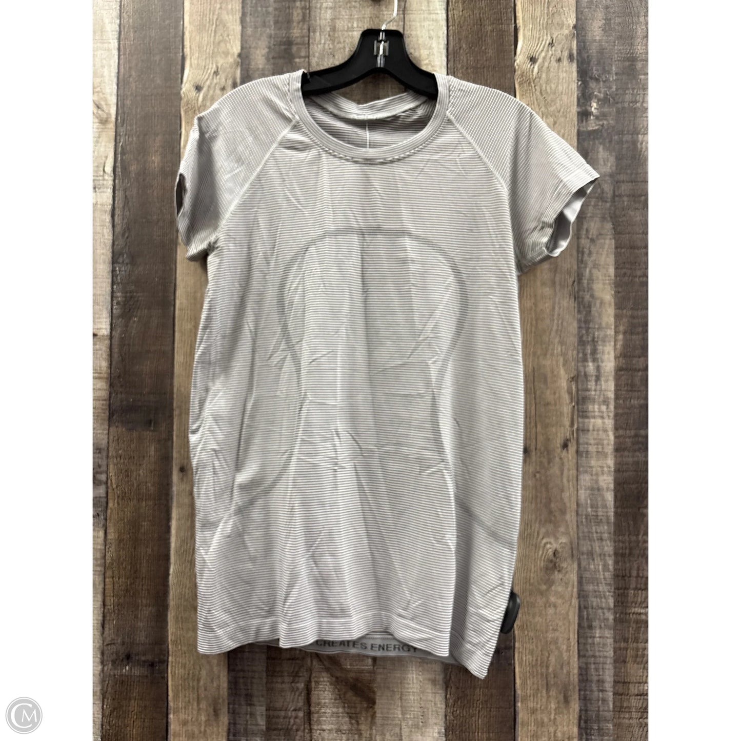 Athletic Top Short Sleeve By Lululemon In Striped Pattern, Size: 10