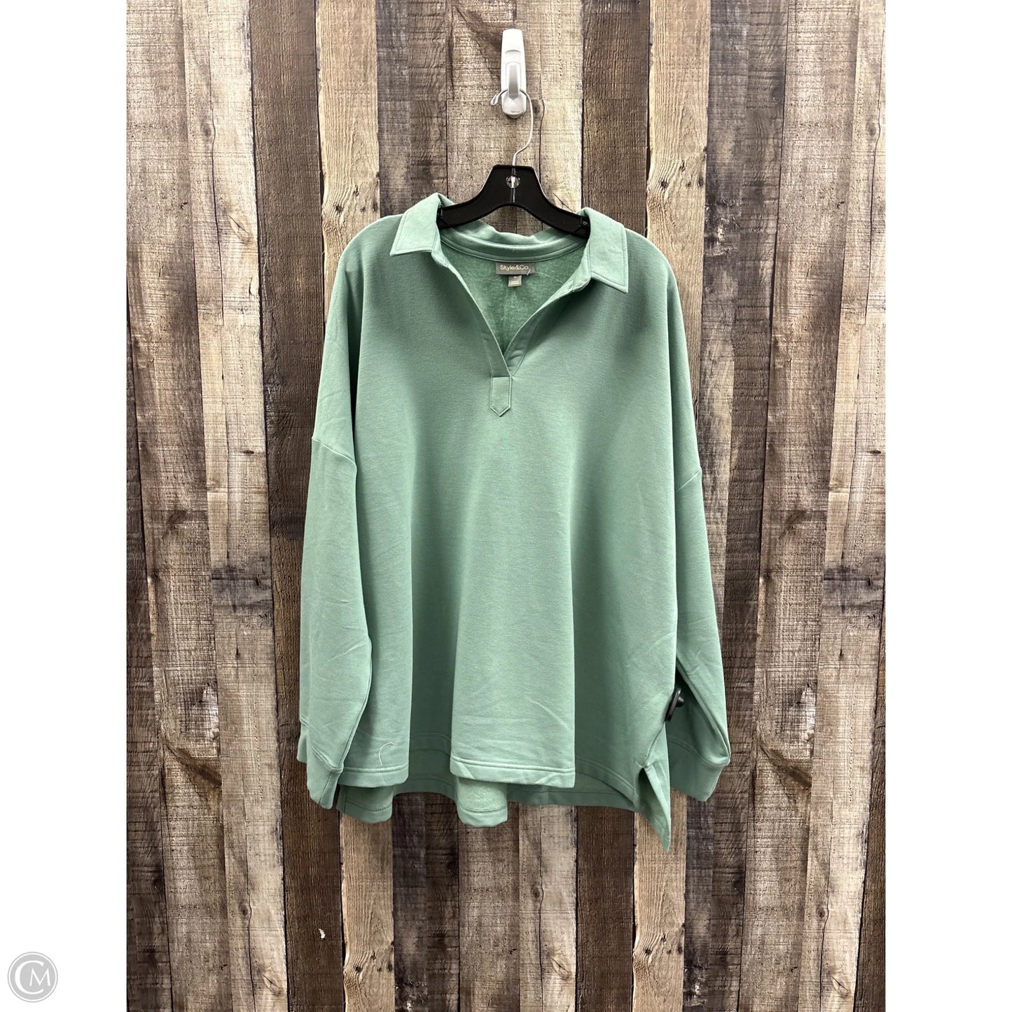 Top Long Sleeve By Style And Company In Green, Size: 4x