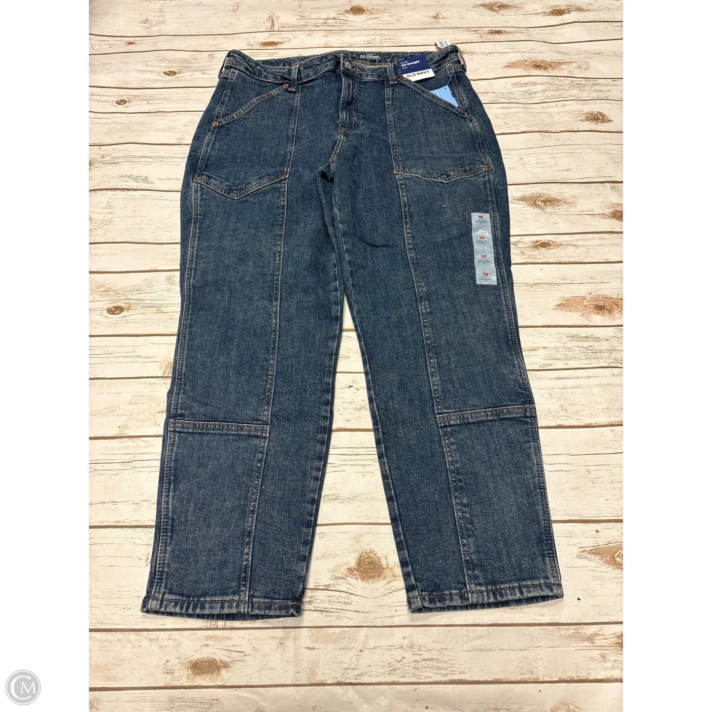 Jeans Straight By Old Navy In Blue Denim, Size: 16