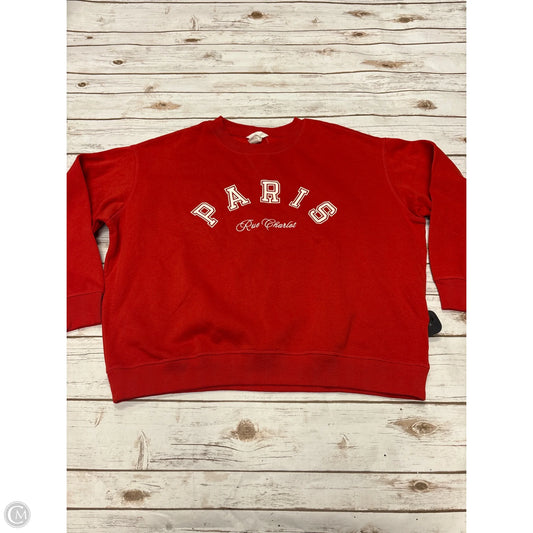 Sweatshirt Crewneck By H&m In Red, Size: Xl