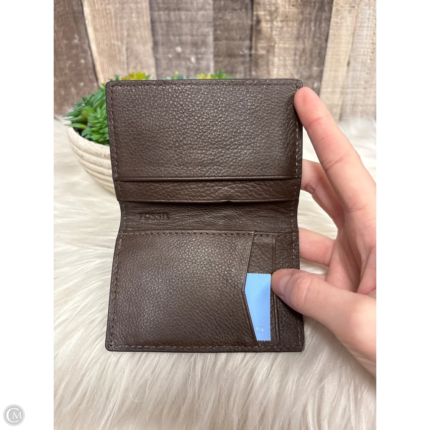 Wallet Leather By Fossil, Size: Small