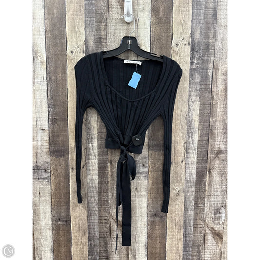 Top Long Sleeve By Zara In Black, Size: S