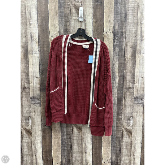 Sweater Cardigan By Universal Thread In Maroon, Size: M