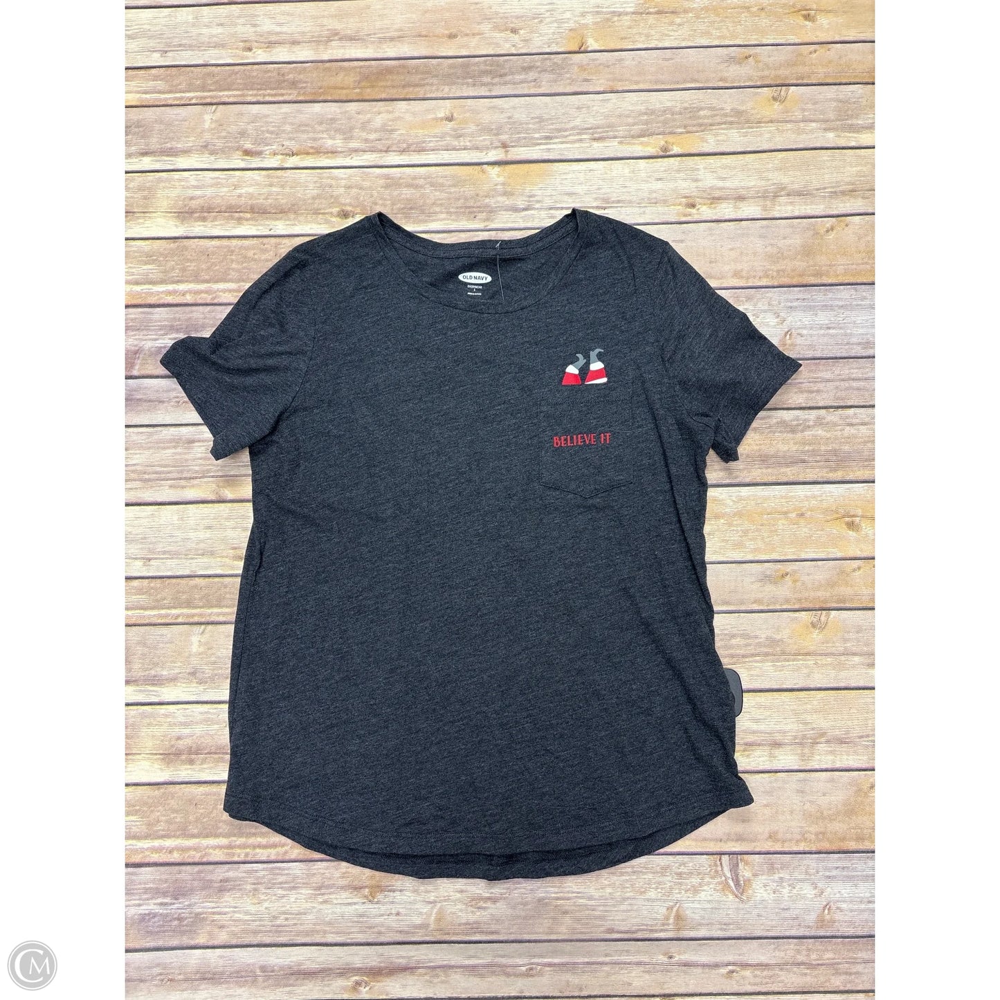 Top Short Sleeve Basic By Old Navy In Grey, Size: L
