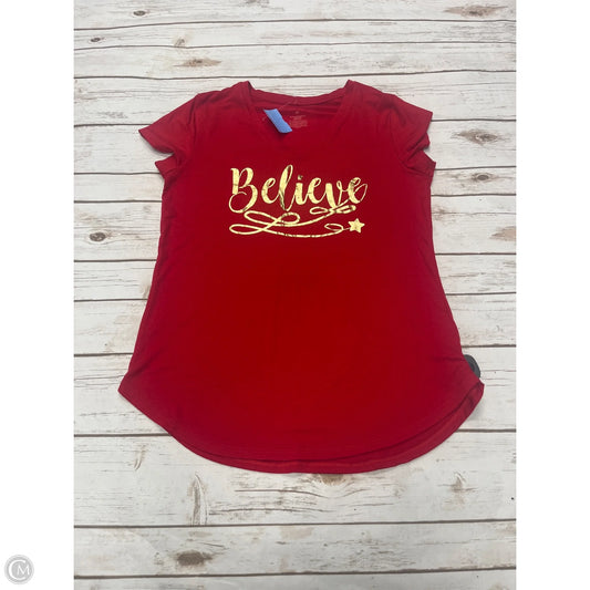 Top Short Sleeve By Apt 9 In Red, Size: M