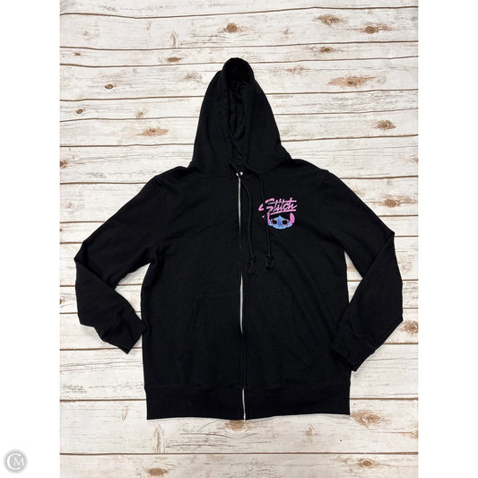Sweatshirt Hoodie By Disney In Black, Size: L
