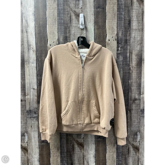 Jacket Fleece By Hollister In Tan, Size: L