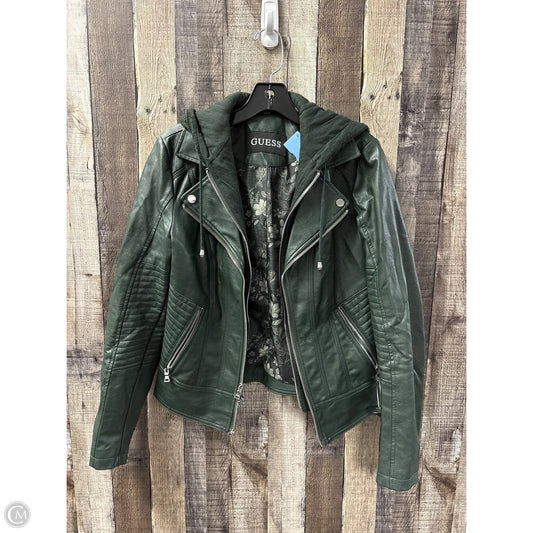 Jacket Moto By Guess In Green, Size: S