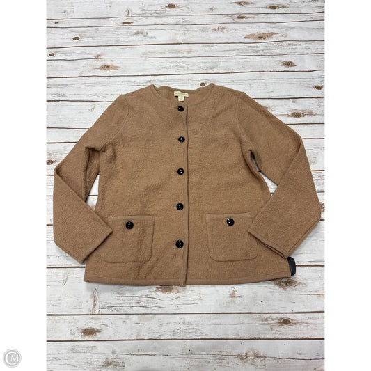 Sweater Cardigan By Appleseeds In Tan, Size: M