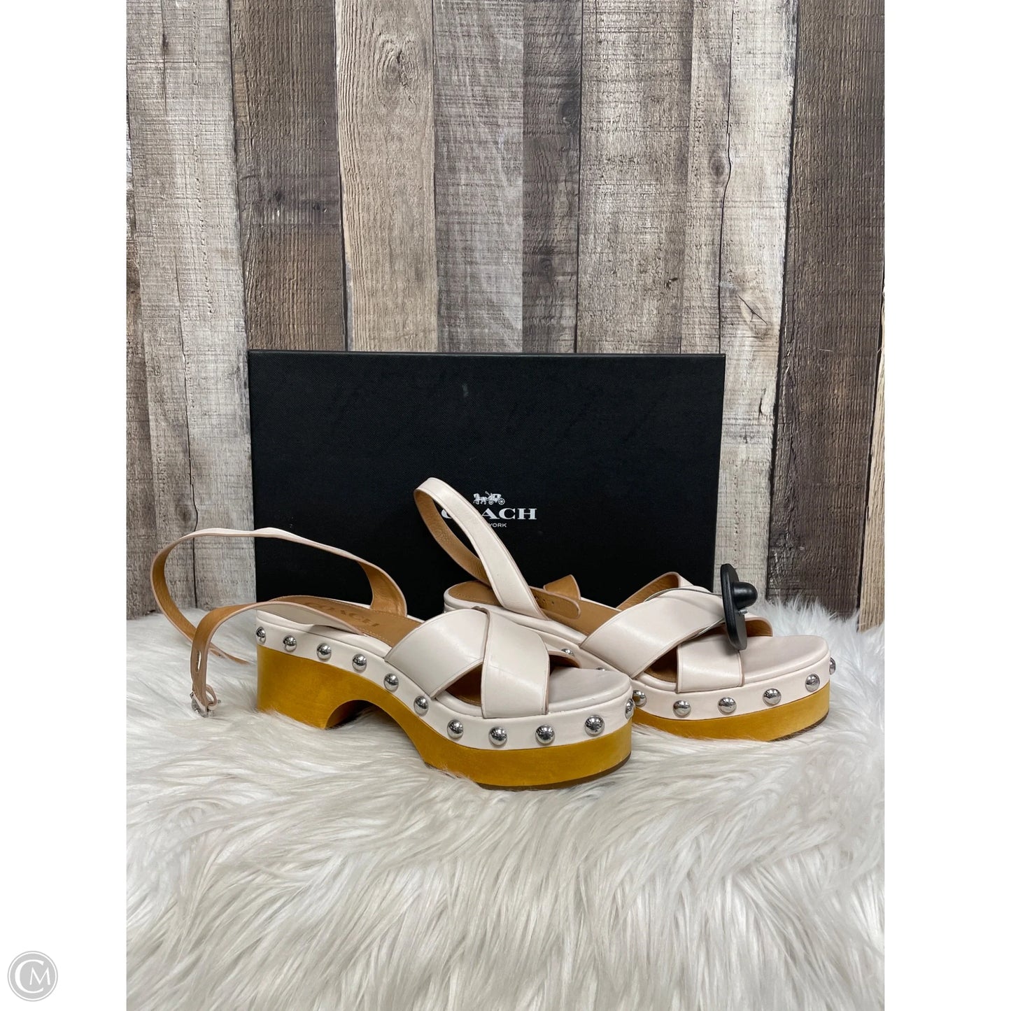 Sandals Designer By Coach In Cream, Size: 7.5