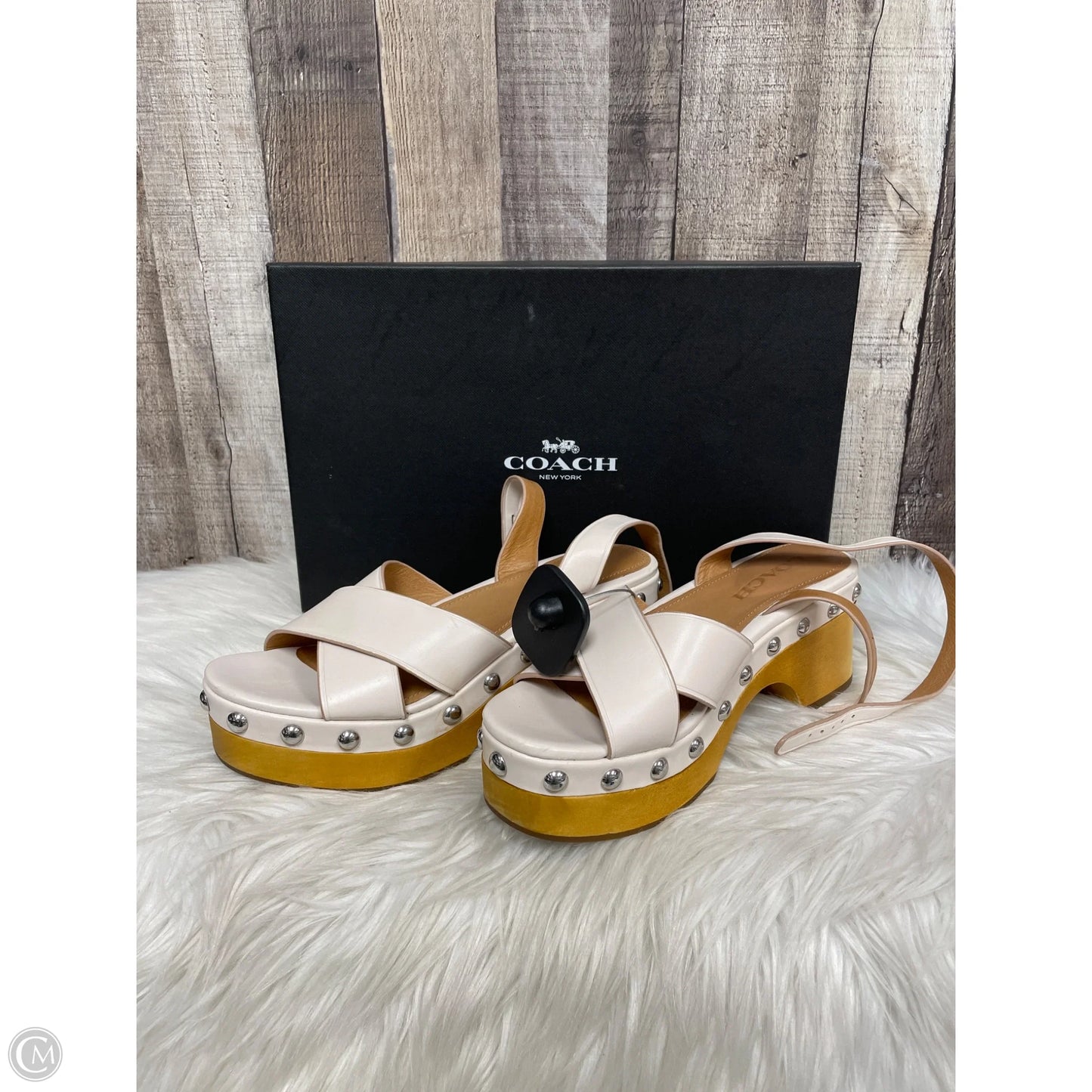 Sandals Designer By Coach In Cream, Size: 7.5