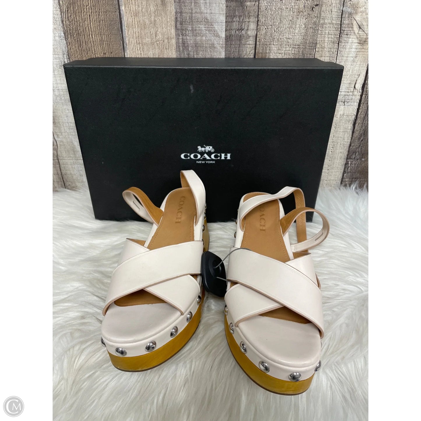 Sandals Designer By Coach In Cream, Size: 7.5