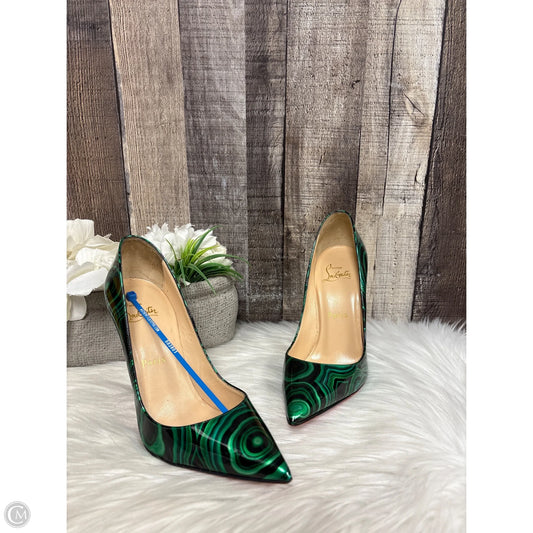 Shoes Luxury Designer By Christian Louboutin In Black & Green, Size: 6.5