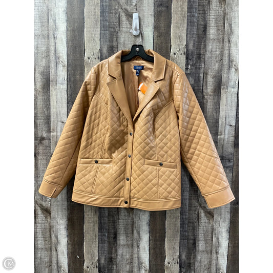 Jacket Puffer & Quilted By D&co. In Tan, Size: 1x