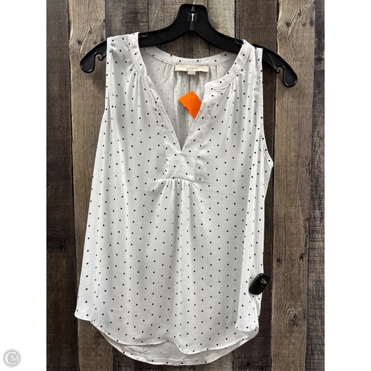 Top Sleeveless By Loft In Polkadot Pattern, Size: Xs