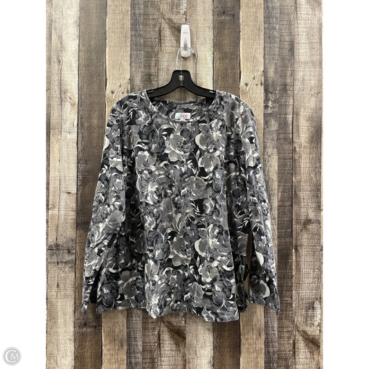Top Long Sleeve By D&co. In Grey, Size: Xl