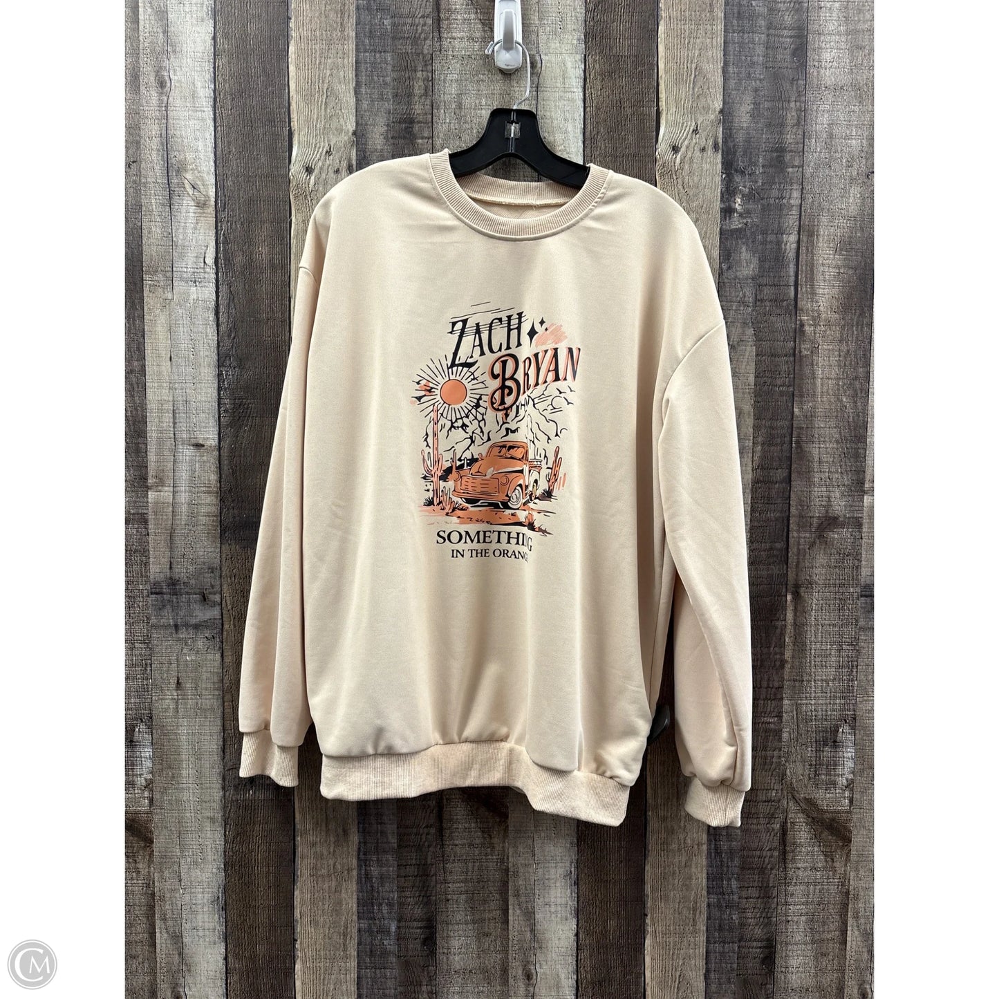 Top Long Sleeve By Cmf In Cream, Size: L