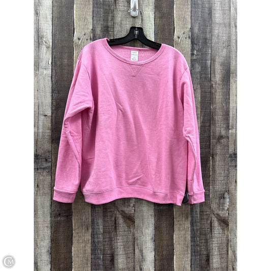 Sweatshirt Crewneck By Hanes In Pink, Size: L