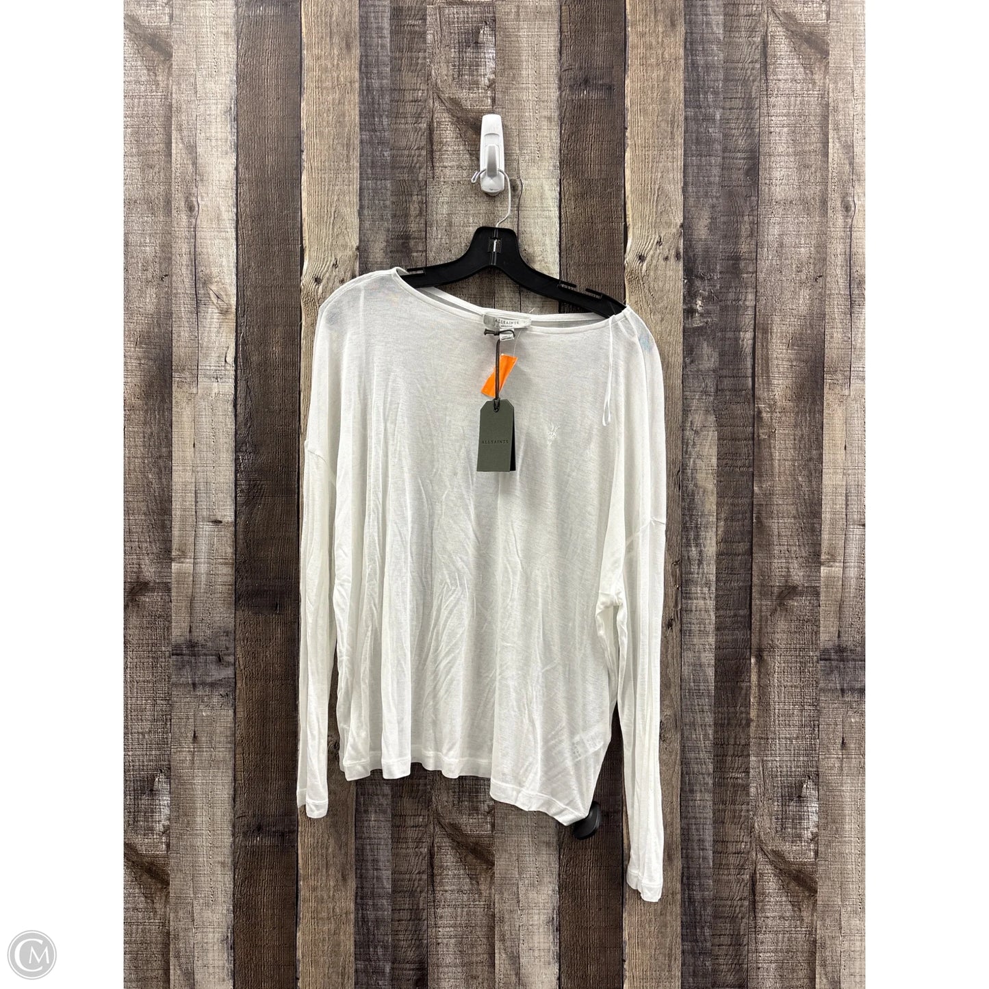 Top Long Sleeve Designer By All Saints In White, Size: M