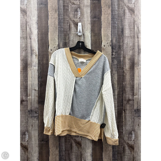Top Long Sleeve By Cme In Ivory, Size: M