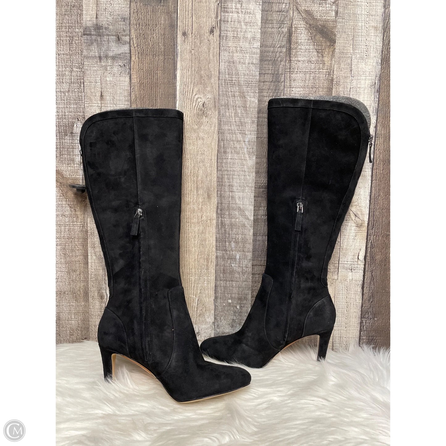 Boots Knee Heels By Nine West In Black, Size: 8