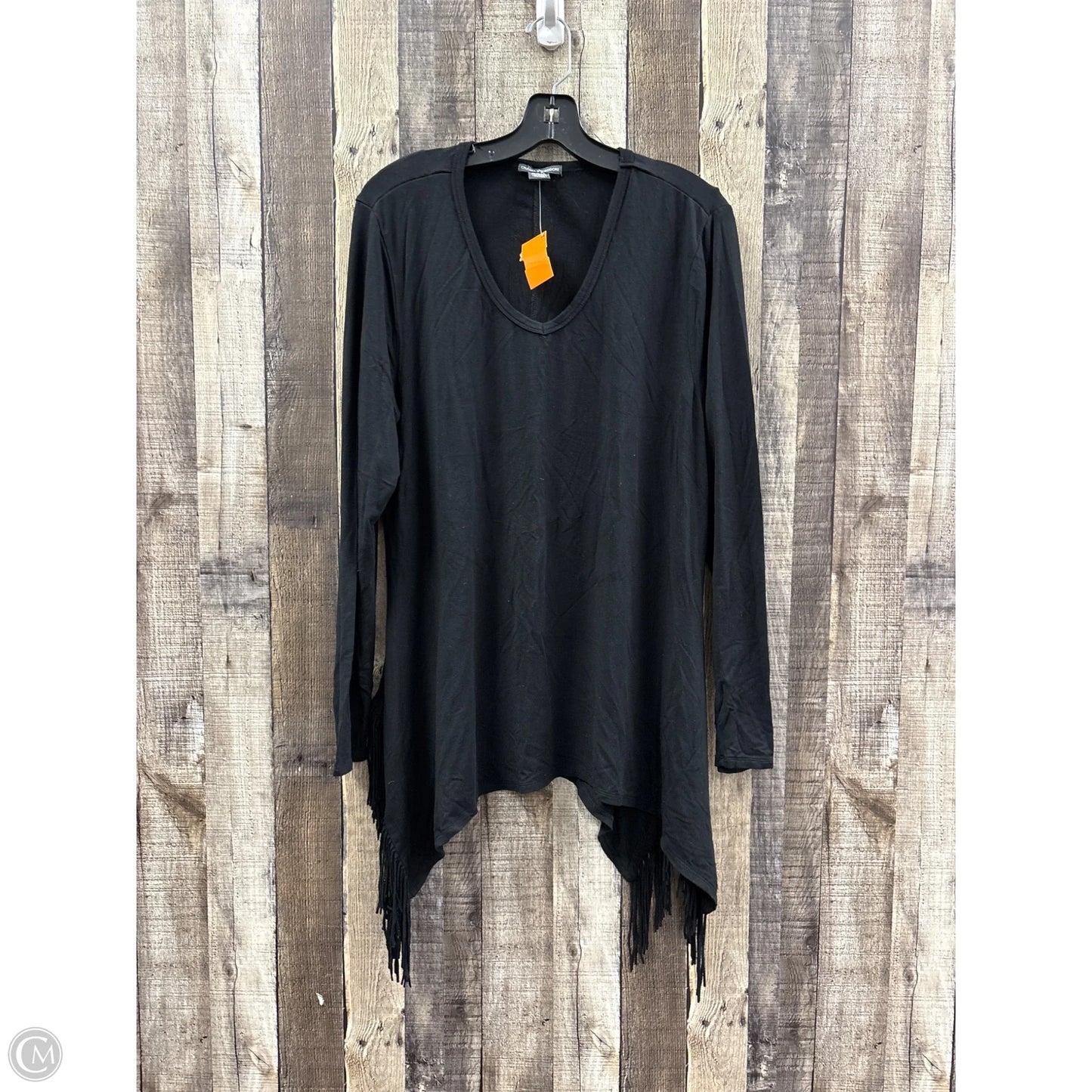 Top Long Sleeve By Chelsea And Theodore In Black, Size: Xl