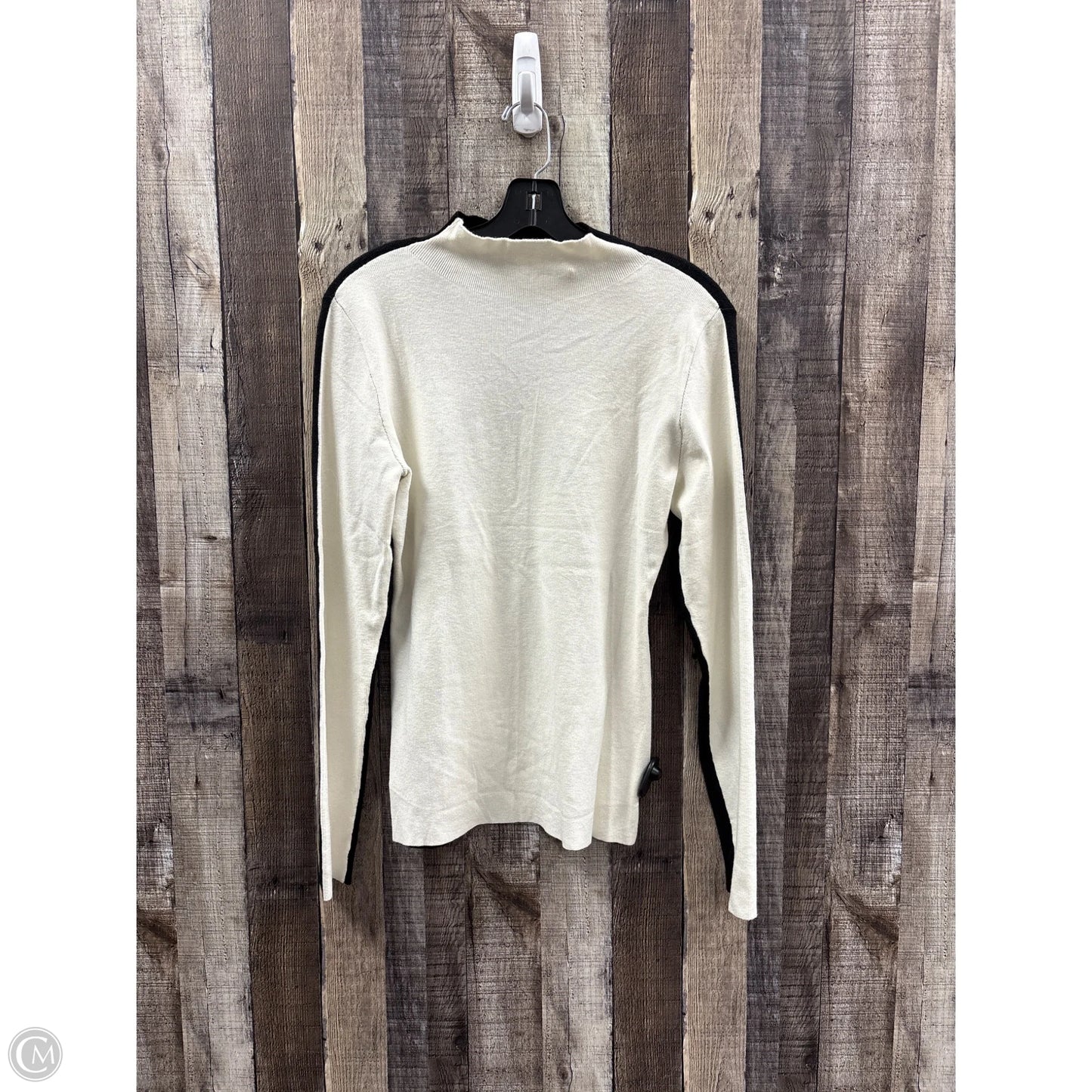 Top Long Sleeve By Merokeety In Black & Cream, Size: L