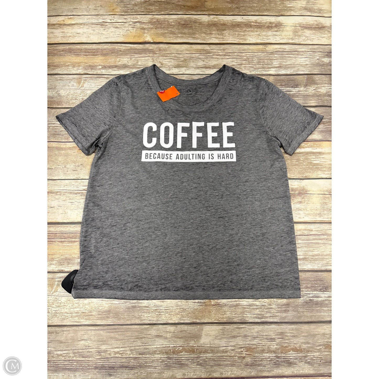 Top Short Sleeve By Fifth Sun In Grey, Size: L