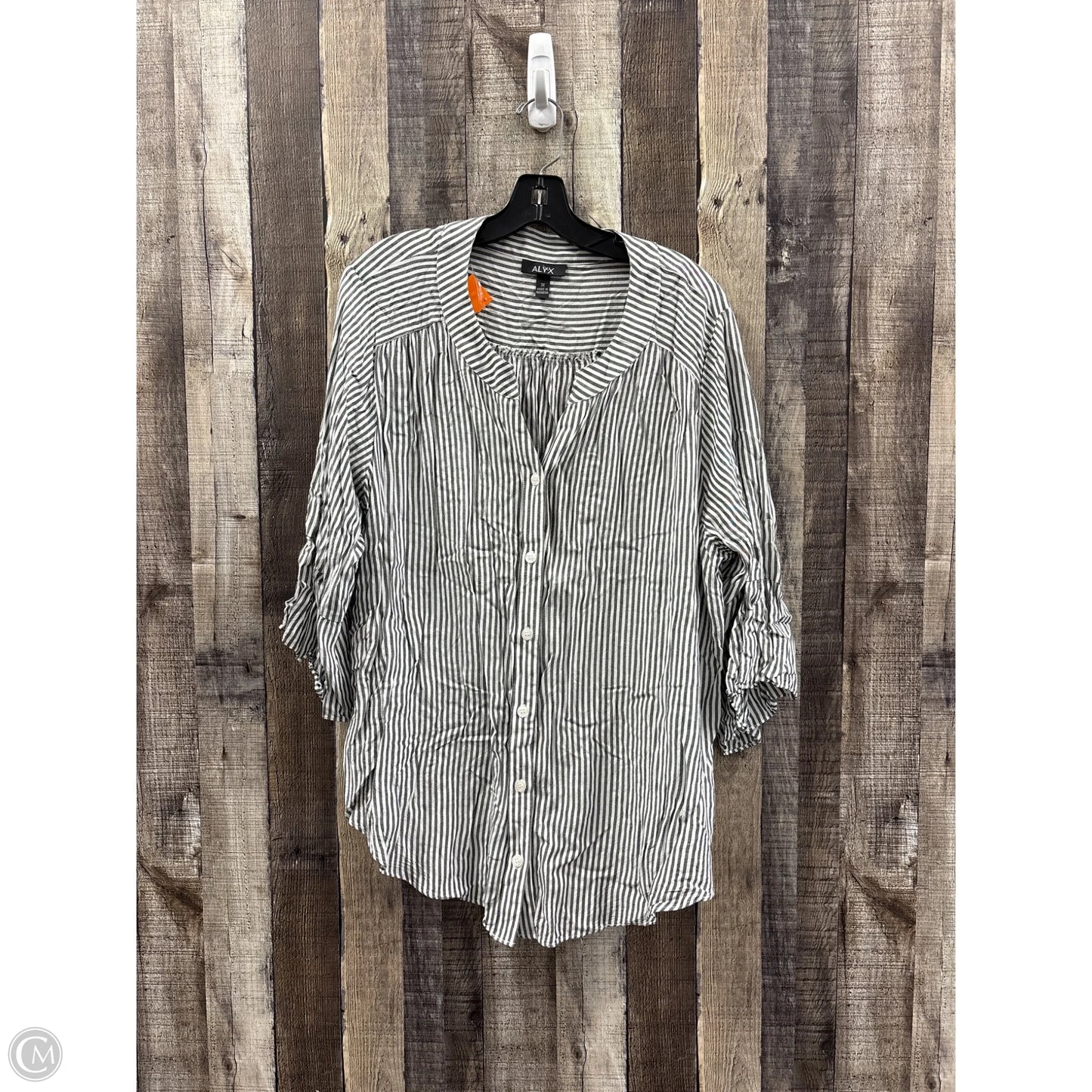 Top 3/4 Sleeve By Alyx In Striped Pattern, Size: 3x