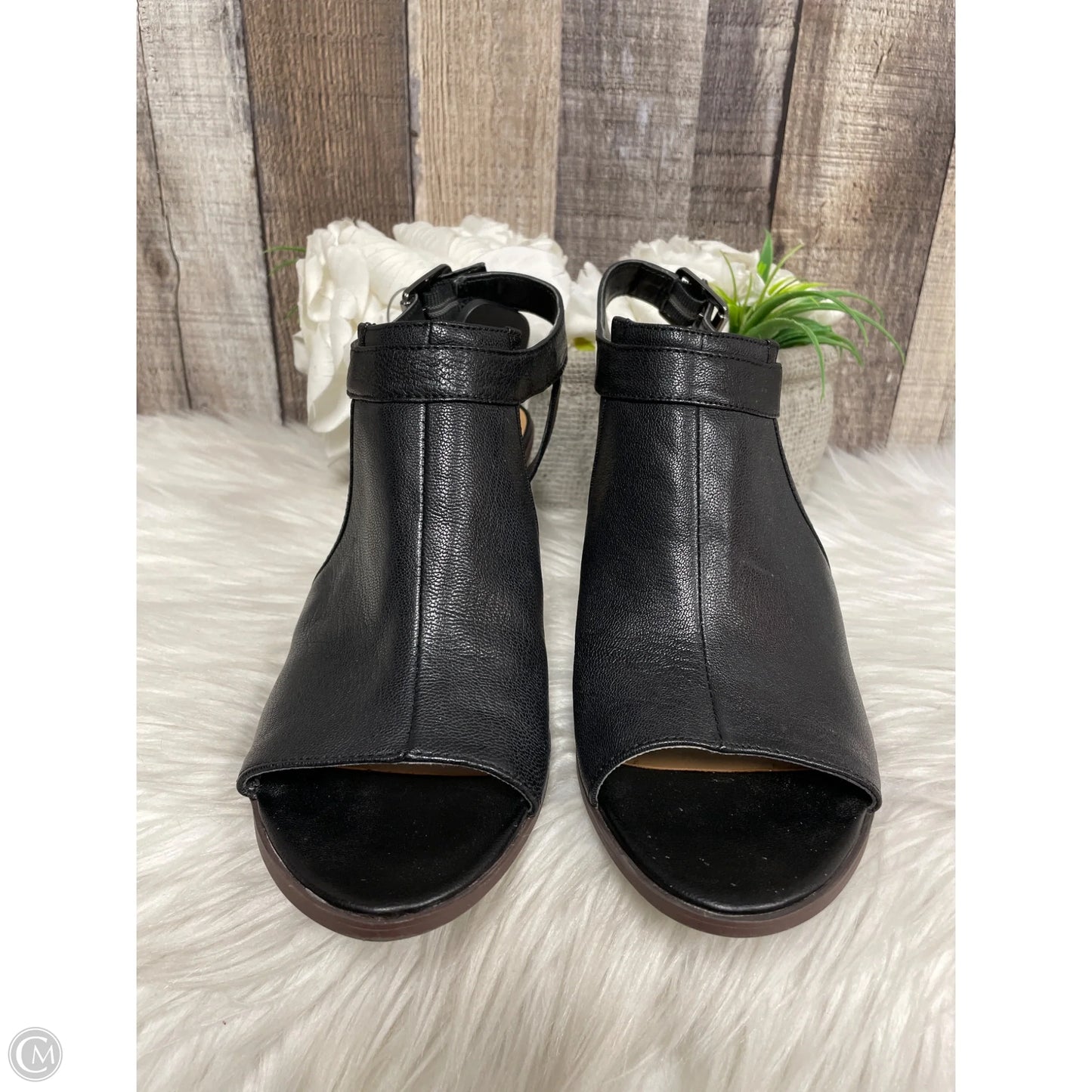 Sandals Heels Block By Franco Sarto In Black, Size: 7.5