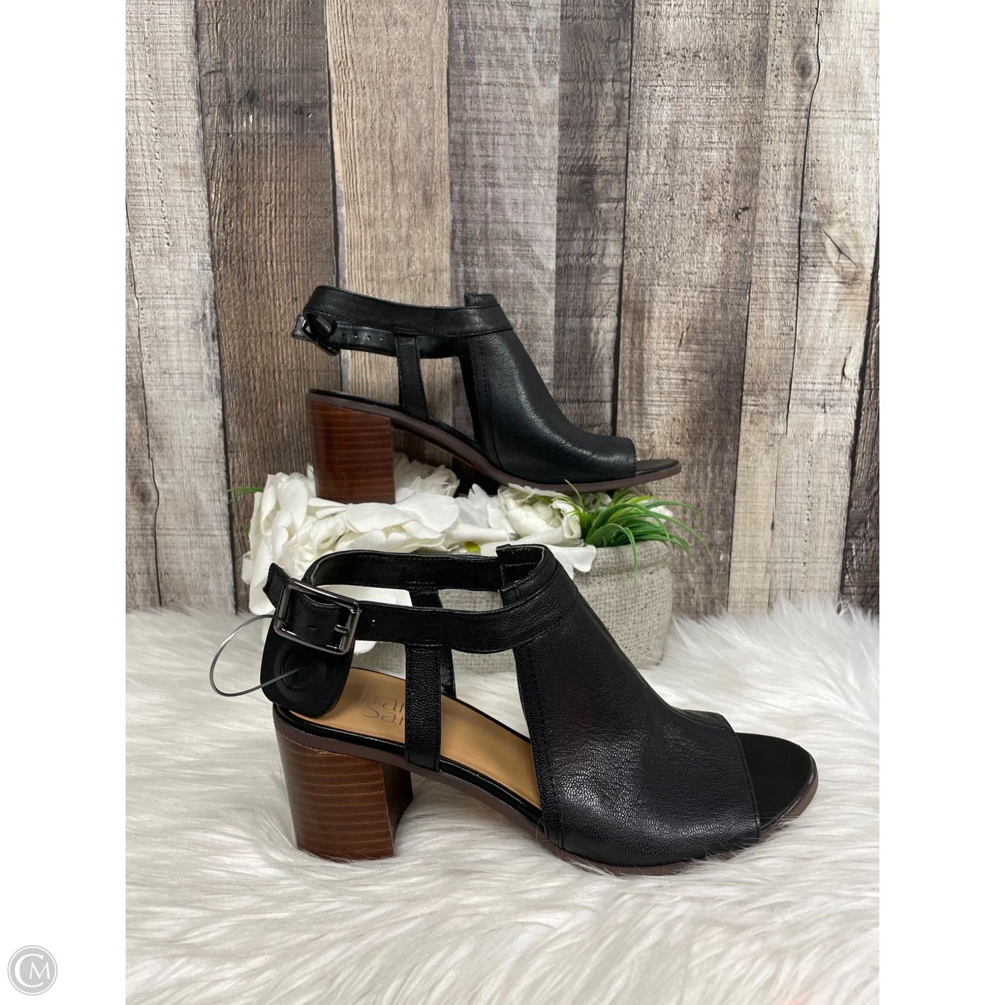 Sandals Heels Block By Franco Sarto In Black, Size: 7.5