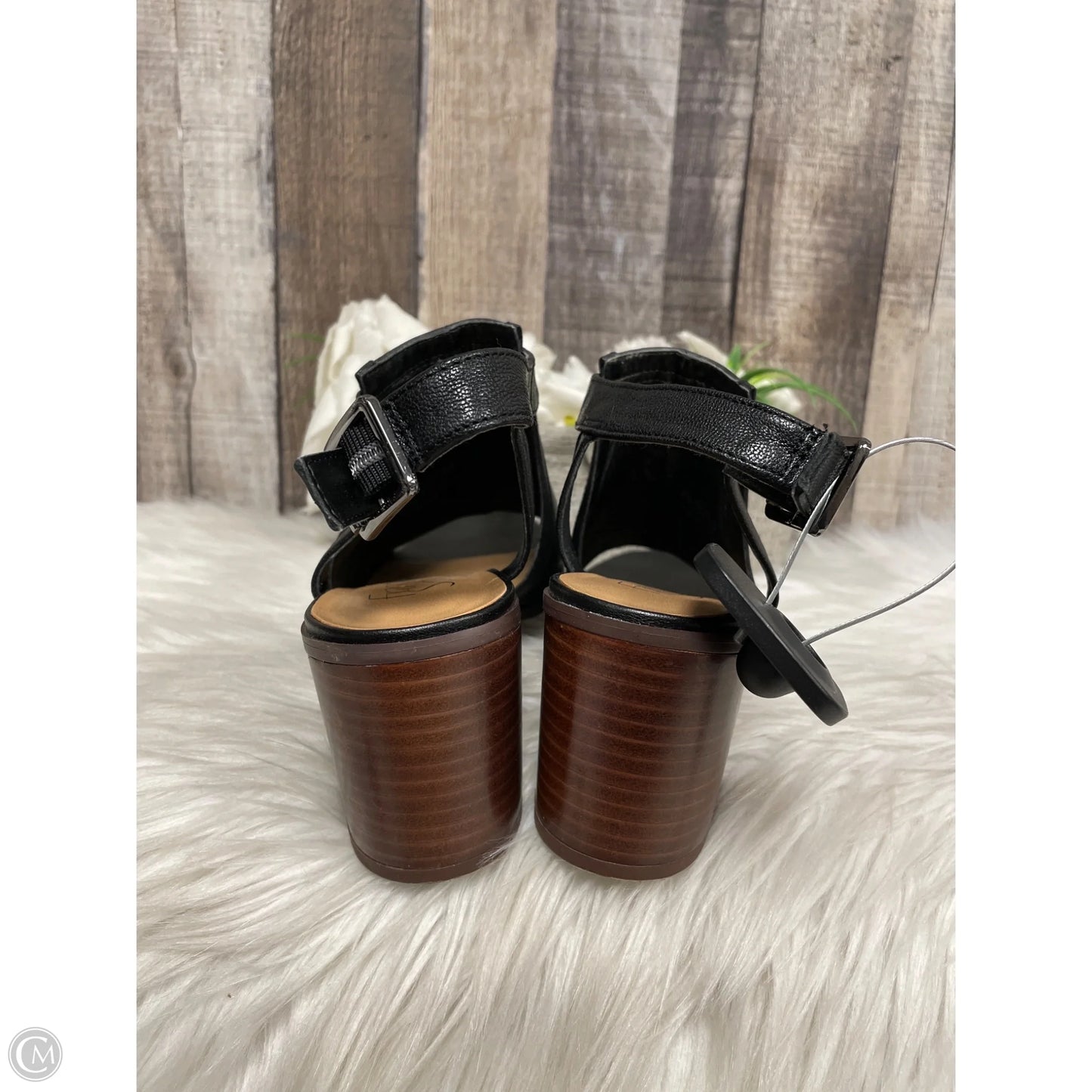 Sandals Heels Block By Franco Sarto In Black, Size: 7.5