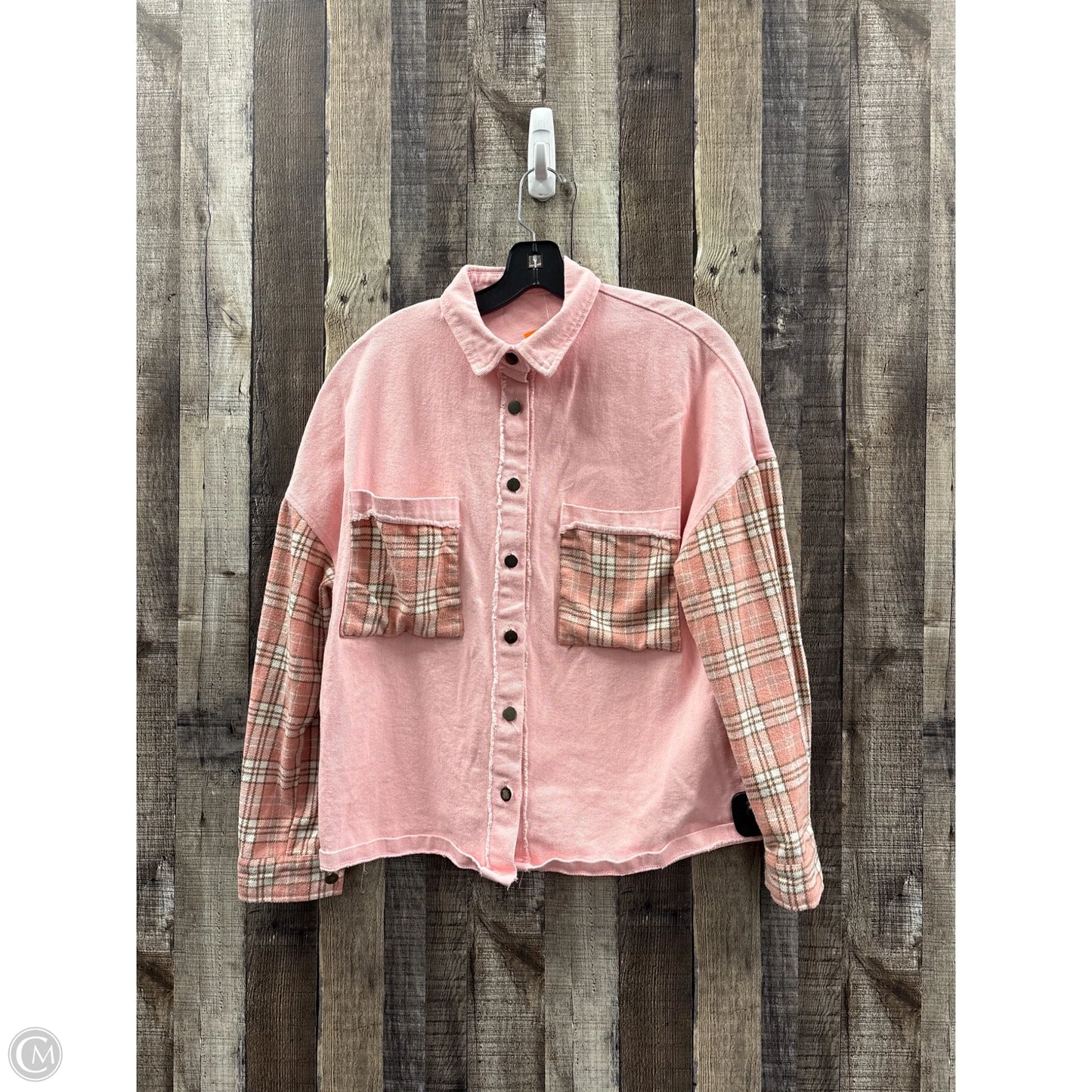 Jacket Shirt By Cmf In Pink, Size: S