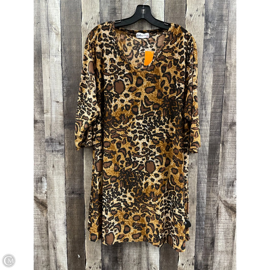 Tunic Short Sleeve By Cme In Animal Print, Size: 1x