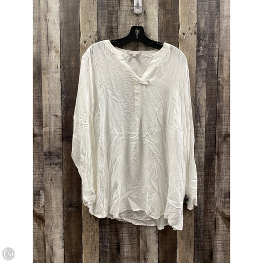 Top Long Sleeve By Woman Within In Ivory, Size: L