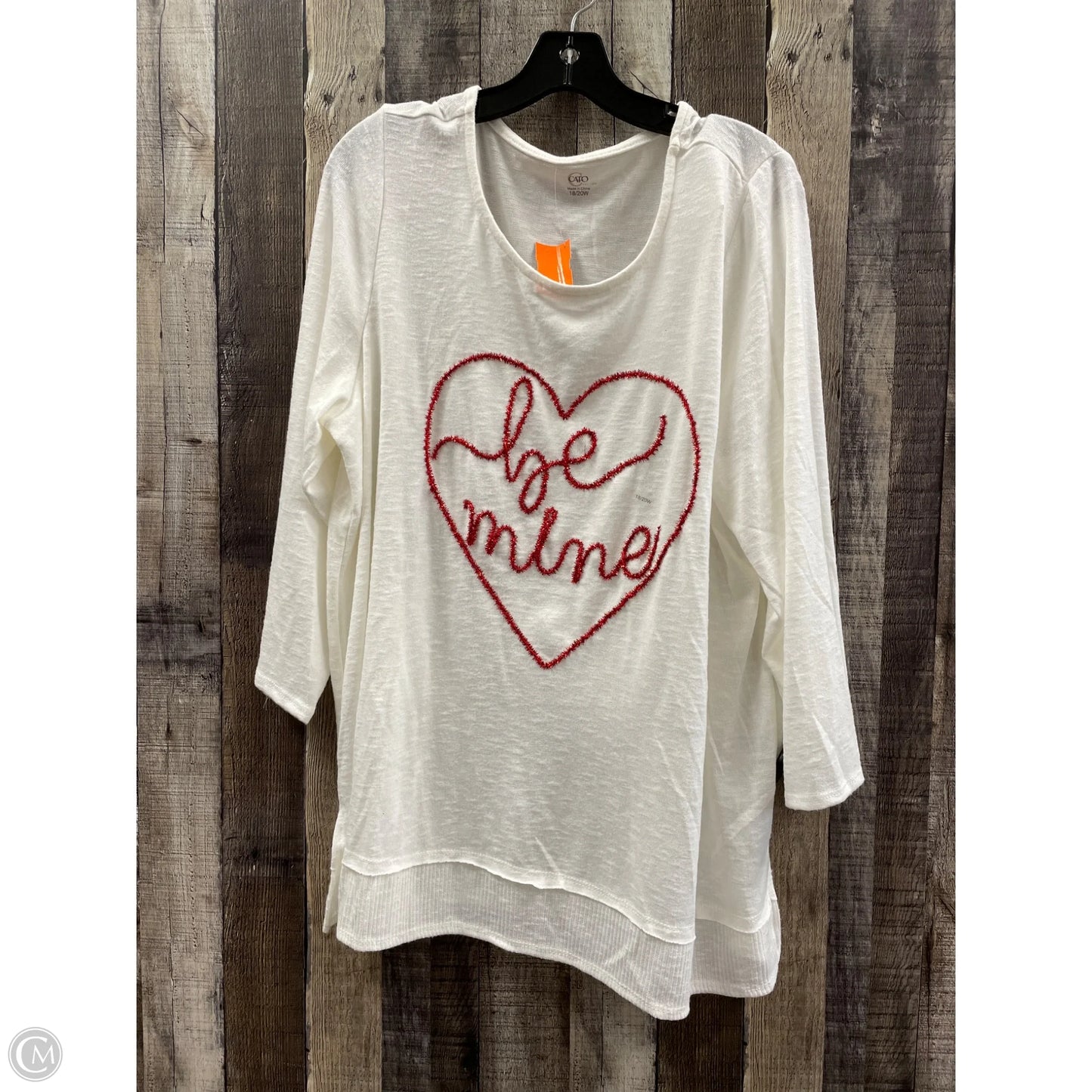 Top Long Sleeve By Cato In Ivory, Size: 1x