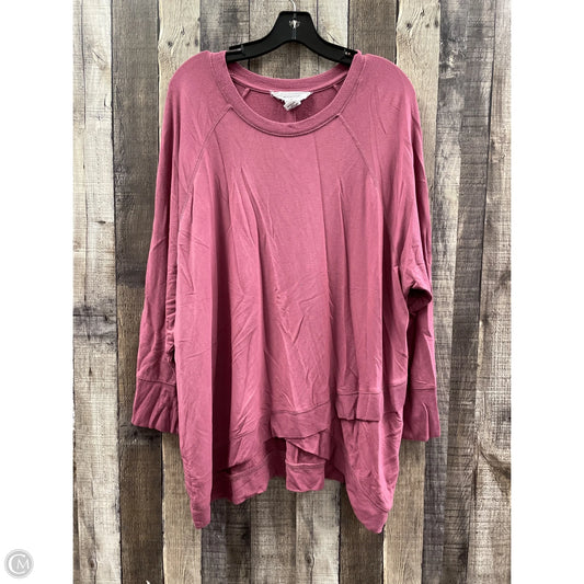 Top Long Sleeve By Workshop In Pink, Size: 3x