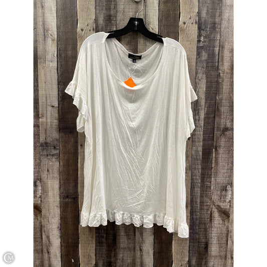 Top Short Sleeve By Suzanne Betro In Ivory, Size: 2x