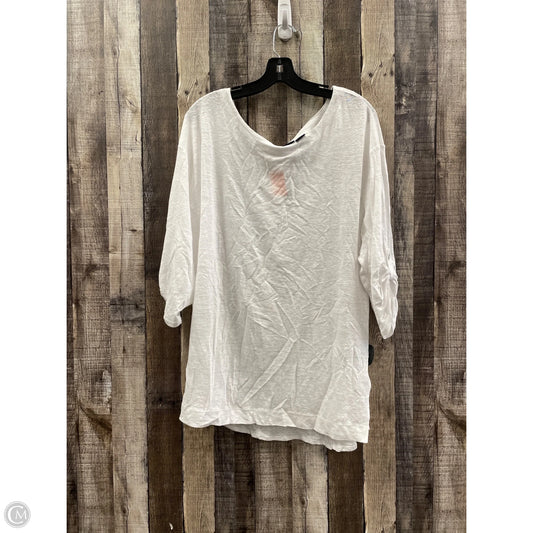Top Short Sleeve By Adrienne Vittadini In White, Size: 2x