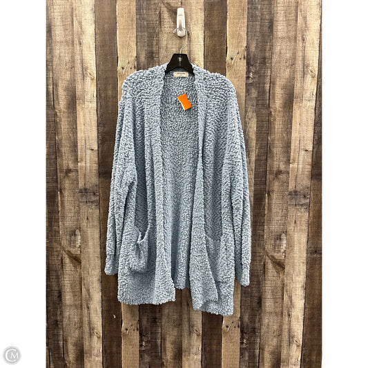 Sweater Cardigan By Zenana In Blue, Size: 2x