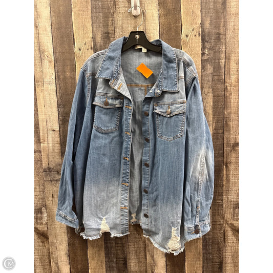 Jacket Denim By Cato In Blue Denim, Size: Xl