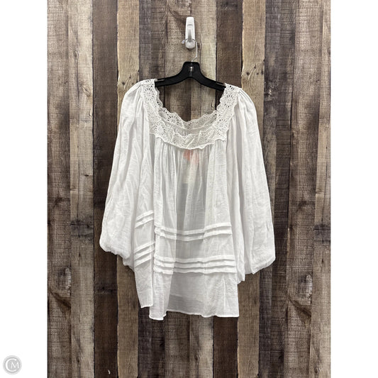 Top Long Sleeve By Cato In White, Size: 1x