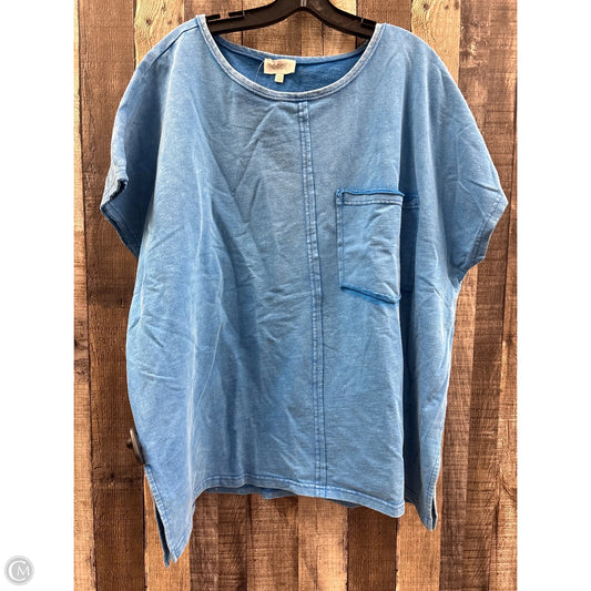Top Short Sleeve By Oddi In Blue, Size: 1x