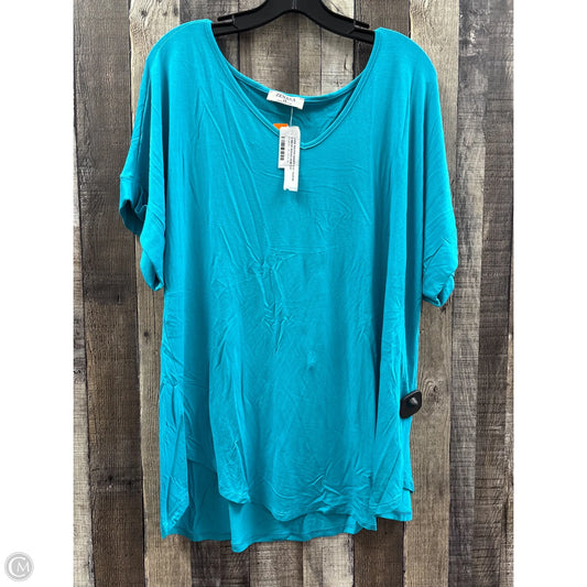 Top Short Sleeve By Zenana In Teal, Size: 1x