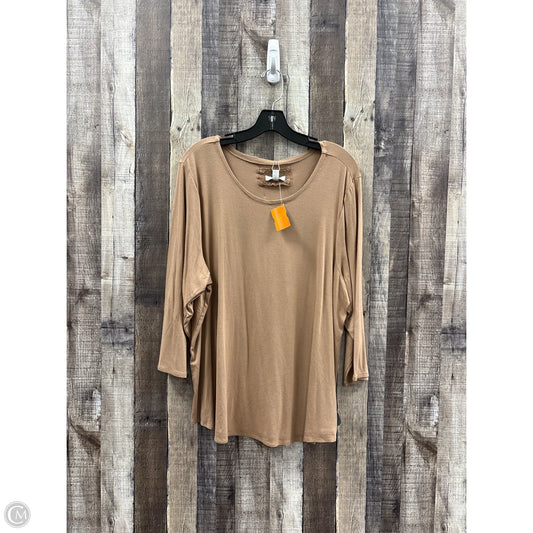 Top 3/4 Sleeve By Cupio In Tan, Size: 2x
