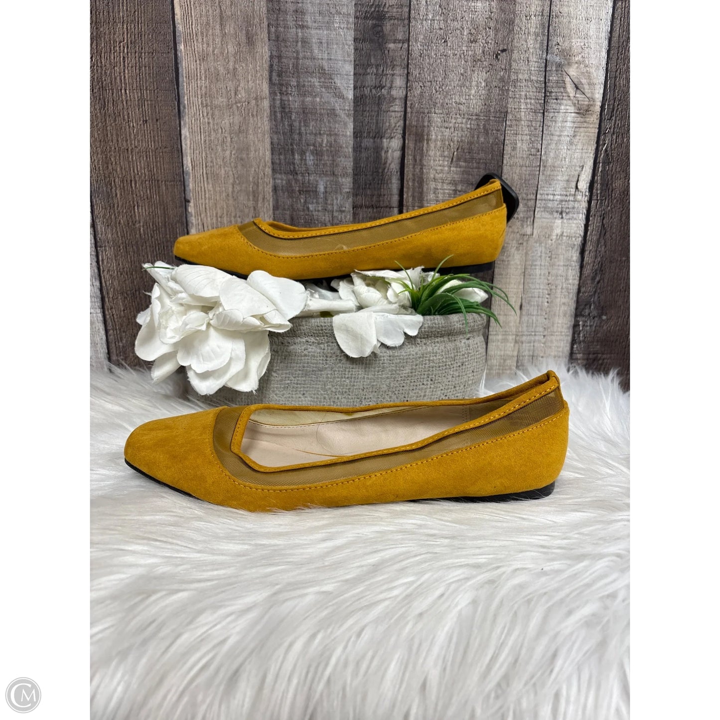 Shoes Flats By Cato In Gold, Size: 9