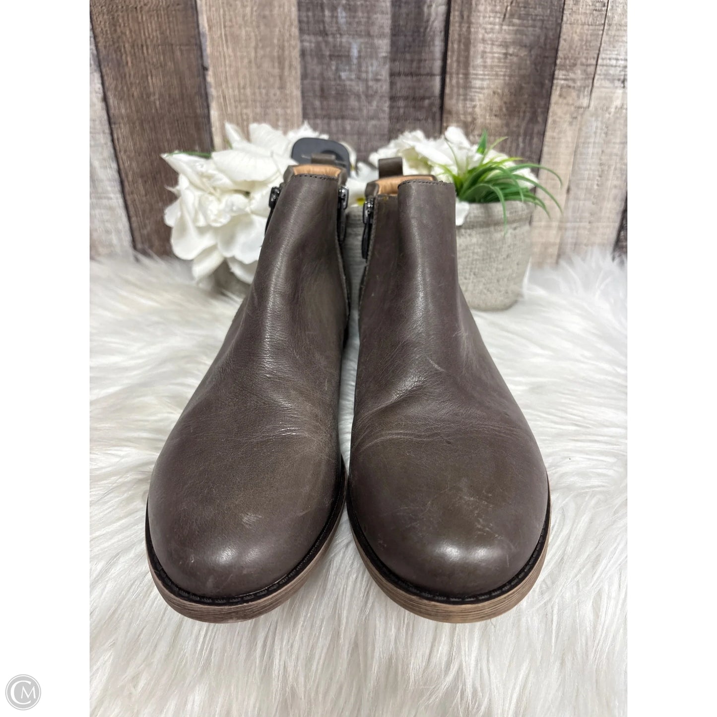 Boots Ankle Flats By Franco Sarto In Taupe, Size: 8.5