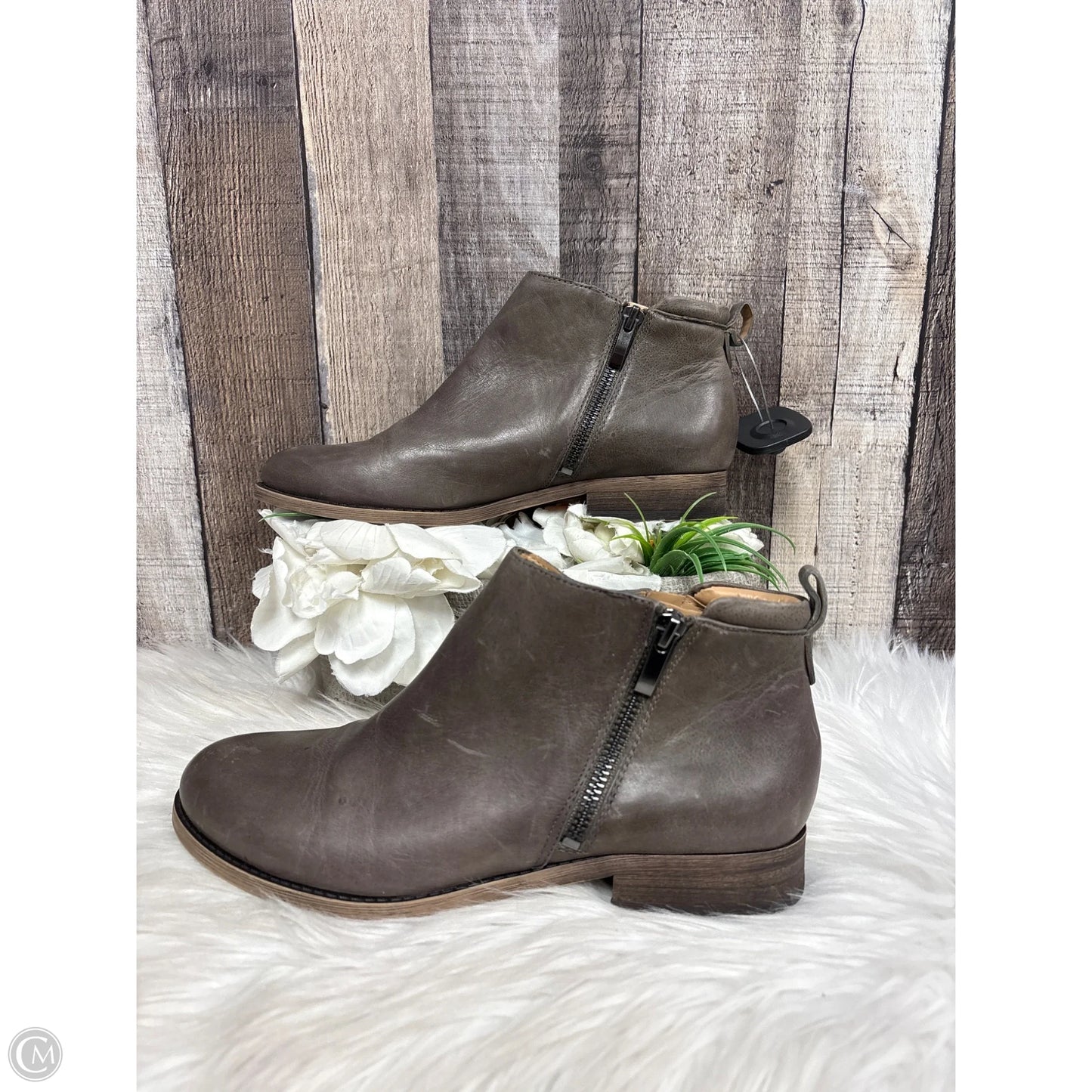 Boots Ankle Flats By Franco Sarto In Taupe, Size: 8.5